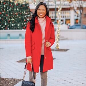 J. Crew Red Cocoon Wool Coat